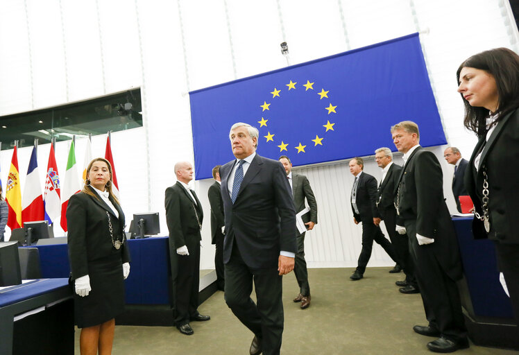 Zdjęcie 12: Antonio TAJANI - EP President in plenary session Week 40 2017 in Strasbourg