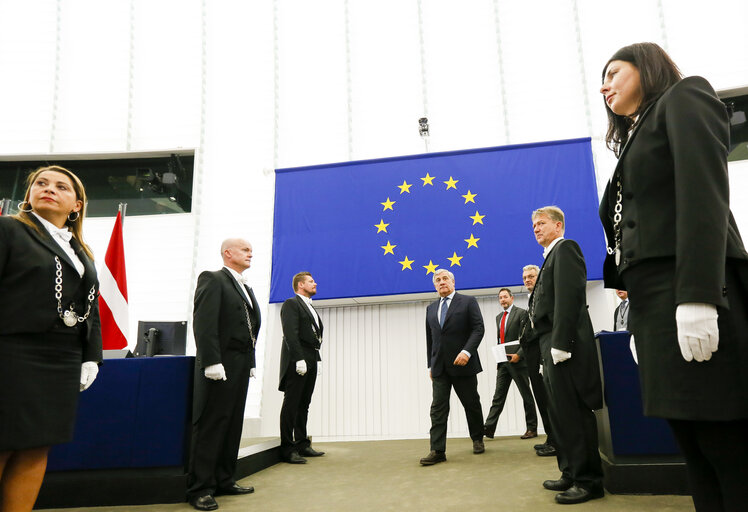 Zdjęcie 11: Antonio TAJANI - EP President in plenary session Week 40 2017 in Strasbourg