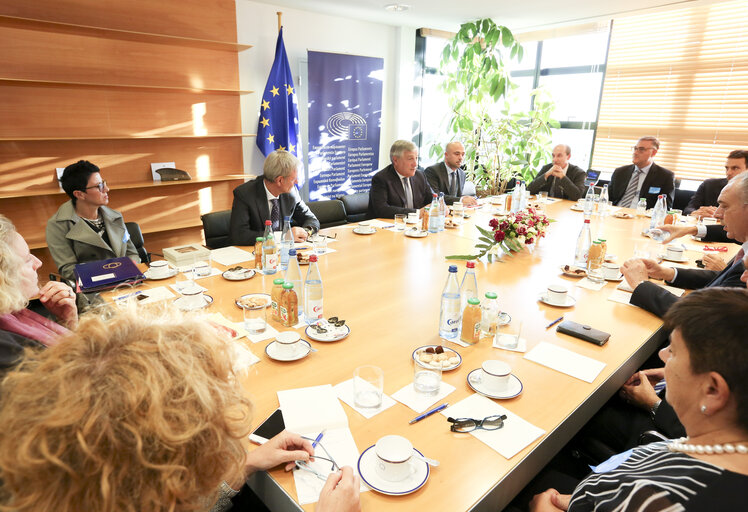 Photo 2: Antonio TAJANI - EP President meets with CSM delegation