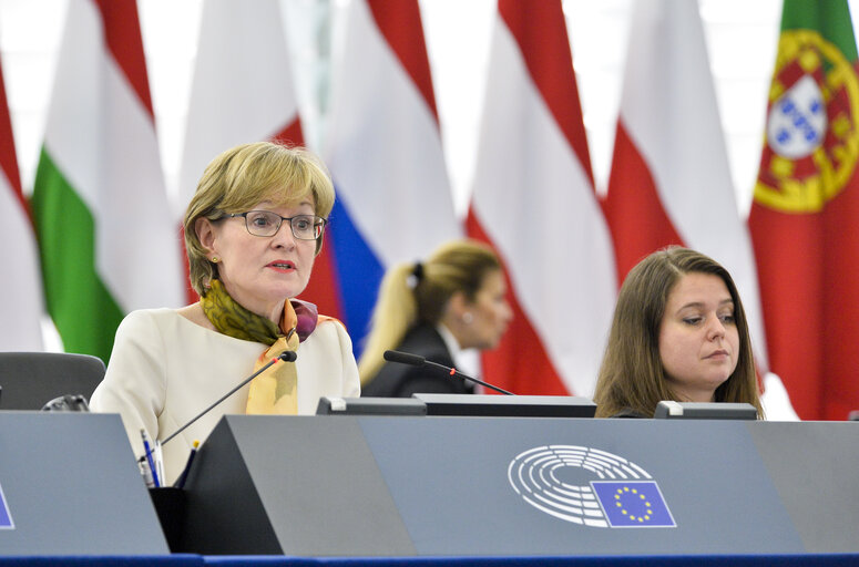 Fotografi 28: Plenary session week 27 2017 in Strasbourg - Presentation of the programme of activities of the Estonian Presidency