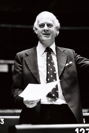 The delegue Sir Tom NORMANTON during a session in Strasbourg in May 1978.