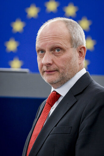 Photo 3: Matti Maasikas, Deputy Minister for EU Affairs, in plenary session Week 37 2017 in Strasbourg