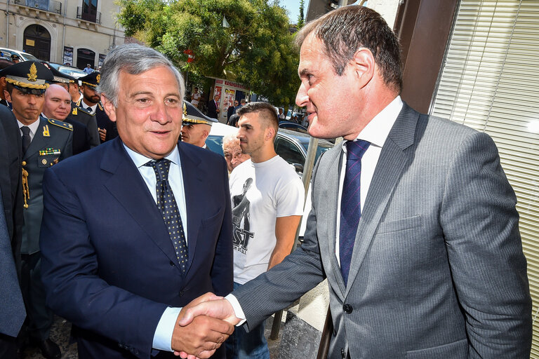 Foto 12: Official visit of the President of the European Parliament to Italy. Antonio TAJANI - EP President visiting Catania and Pozzallo.