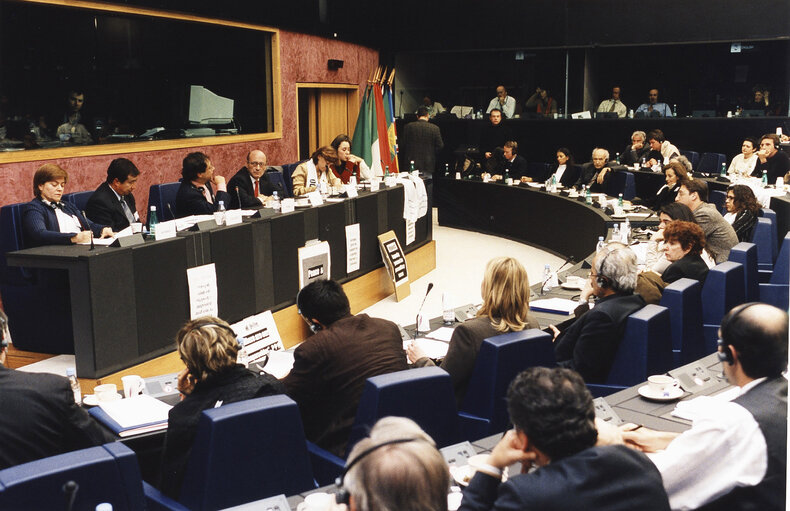 Photo 2 : Meeting with Ingrid Betancourt's daughter during the visit of the Colombian President to the EP. Betancourt was abducted by FARC rebels 2 years ago.