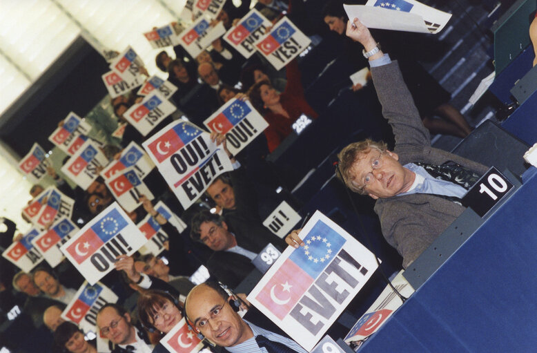 Photo 4: Vote on the Eurling report on the progress made by Turkey concerning its accession to the EU.