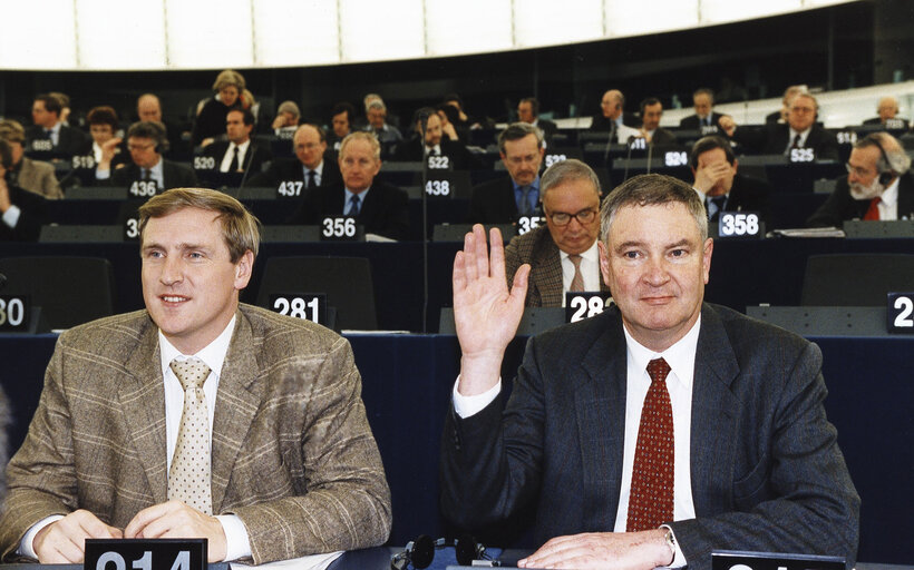 Valokuva 2: Hans Peter MAYER in plenary session in Strasbourg.