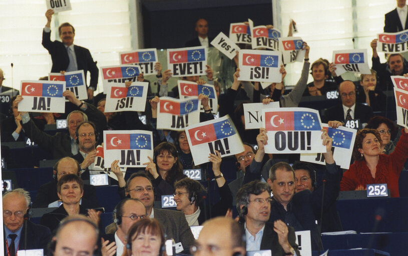 Photo 5: Vote on the Eurling report on the progress made by Turkey concerning its accession to the EU.