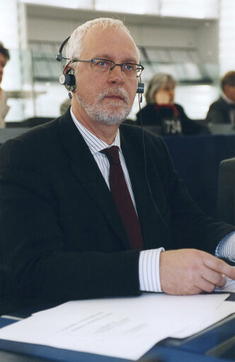 Photo 2 : Ulrich STOCKMANN in plenary session in Strasbourg.