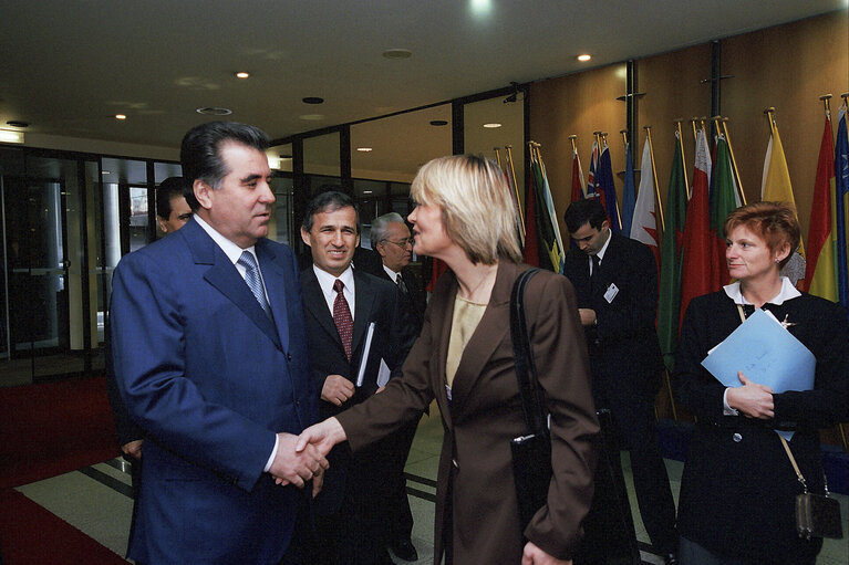 Fotografija 6: President of the Republic of Tajikistan visits the European Parliament