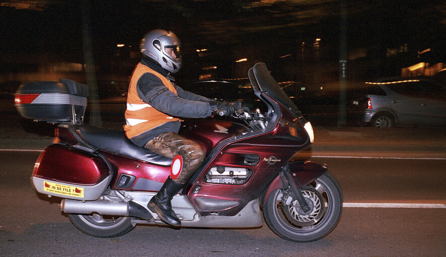 Demonstration by motorbike riders.