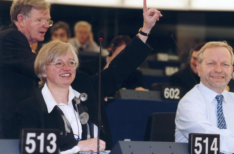 Fotografija 2: Maria MARTENS in plenary session in Strasbourg.