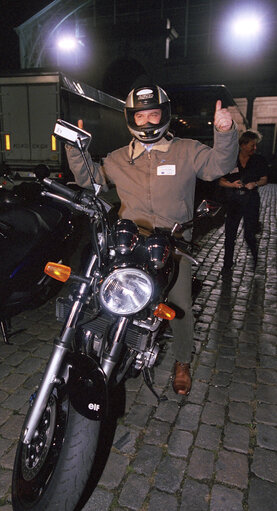 Demonstration by motorbike riders.