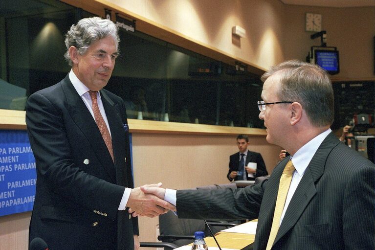 Photo 13 : Hearing of European Commissioner in charge of Enlargement and European Neighbourhood Policy