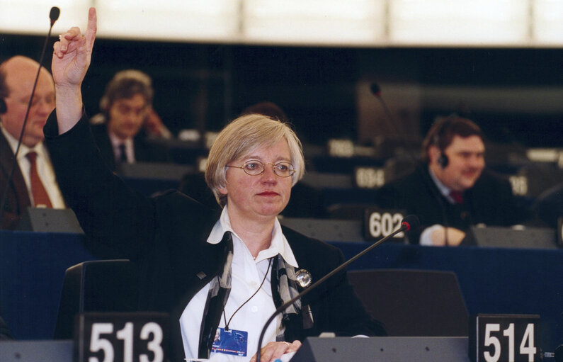 Fotagrafa 3: Maria MARTENS in plenary session in Strasbourg.