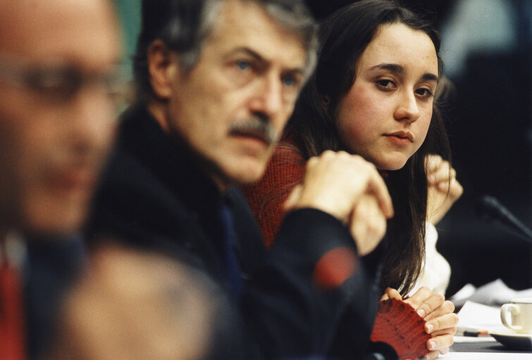 Foto 7: Meeting with Ingrid Betancourt's daughter during the visit of the Colombian President to the EP. Betancourt was abducted by FARC rebels 2 years ago.