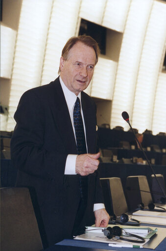 Reino PAASILINNA in Plenary Session in Strasbourg.