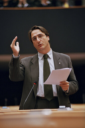 Claudio FAVA in a meeting at the EP in Brussels.