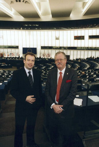 Christopher HEATON-HARRIS and Roger HELMER at the EP in Strasbourg.