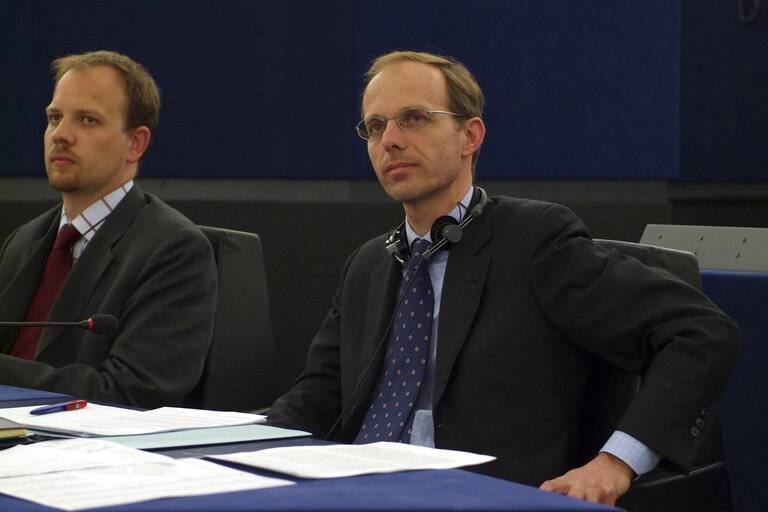 Fotografie 3: The Minister for Budget of Luxemburg at the Plenary Session in Strasbourg.