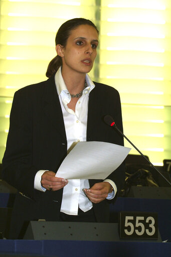 Suriet 4: Jamila MADEIRA in Plenary Session in Strasbourg.