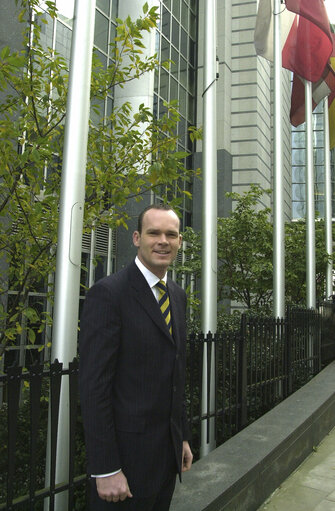 Simon COVENEY at the EP in Brussels.