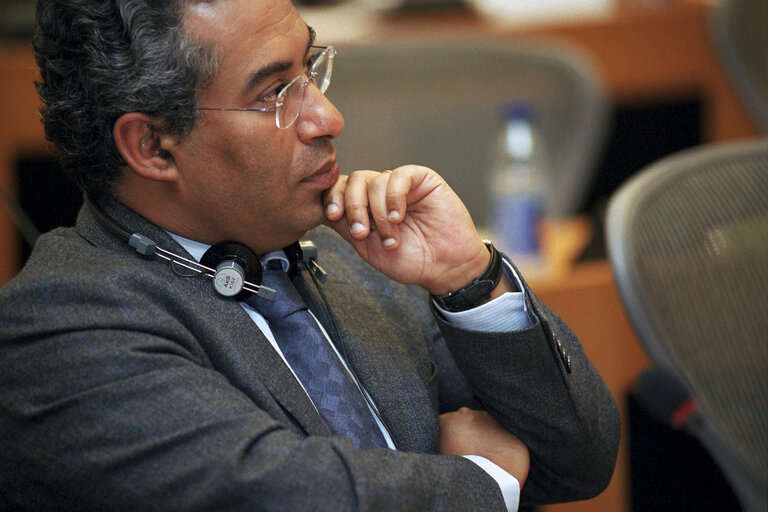 MEP in a meeting at the EP in Brussels