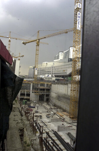 Ongoing construction works at the EP buildings in Brussels.