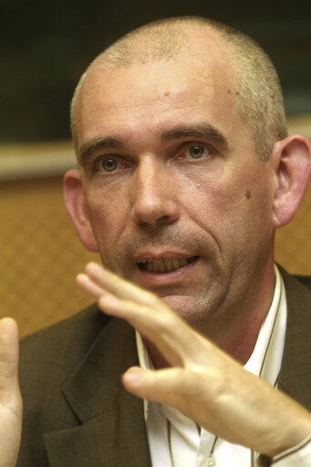 Photo 2: Joost LAGENDIJK in a meeting at the EP in Brussels.