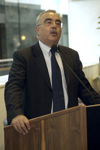 MEP in a meeting at the EP in Brussels