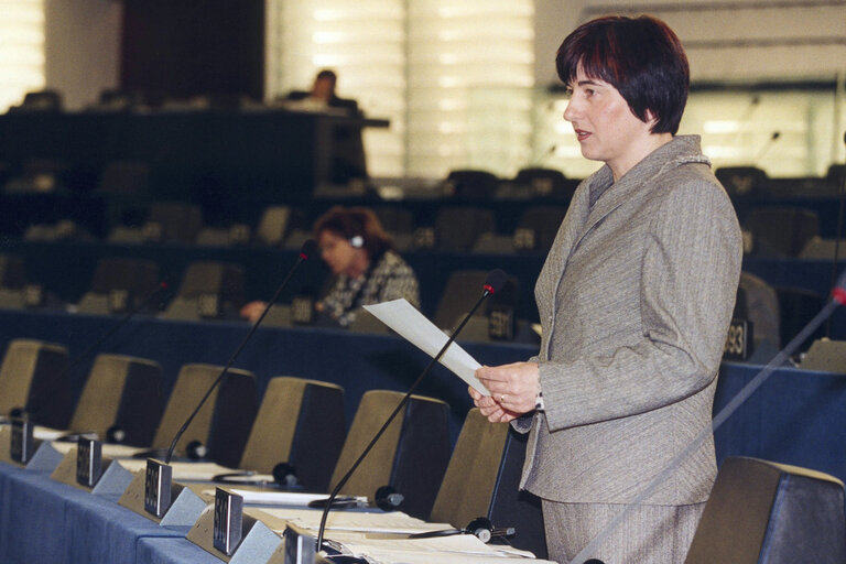 Ljudmila NOVAK in plenary session in Strasbourg.