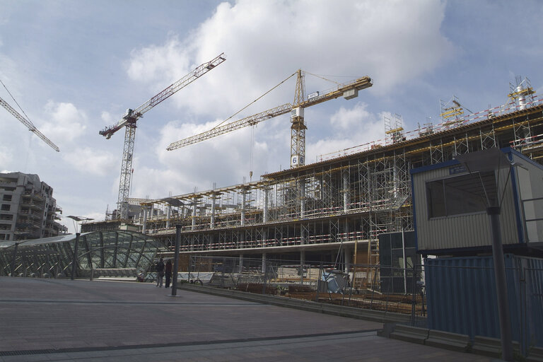 Fotografie 1: Ongoing construction works at the EP buildings in Brussels.