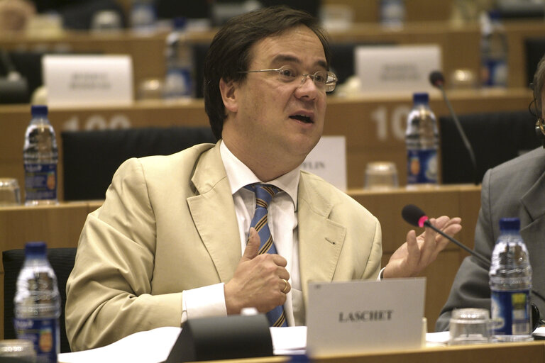 MEP in a meeting at the EP in Brussels