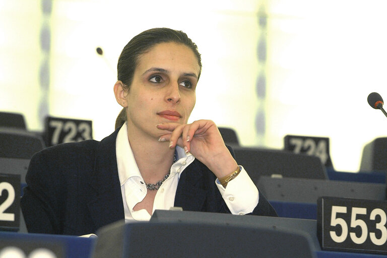 Suriet 10: Jamila MADEIRA in Plenary Session in Strasbourg.