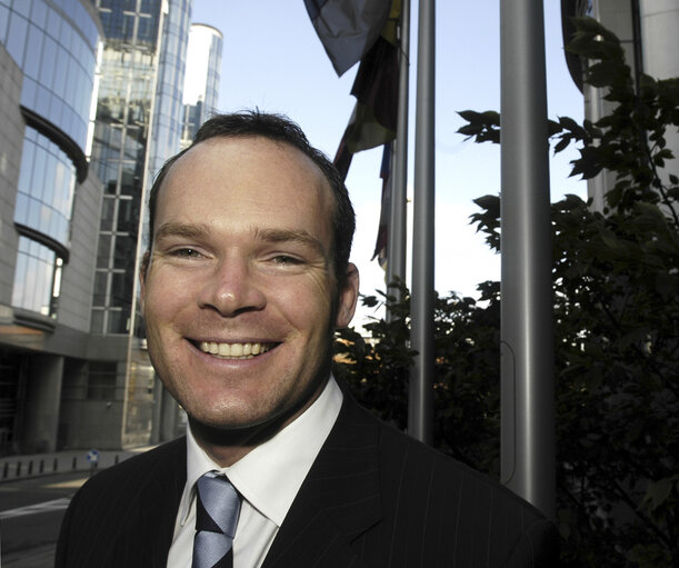 Simon COVENEY at the EP in Brussels.