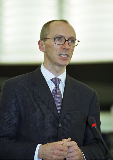 Aldis KUSKIS in plenary session in Strasbourg.