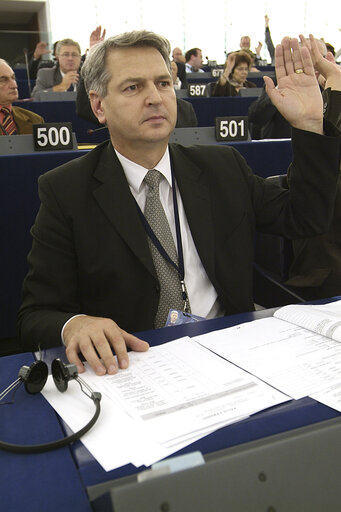 Fotografie 6: Jan HUDACKY in plenary session in Strasbourg.