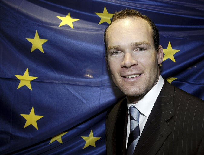 Simon COVENEY at the EP in Brussels.