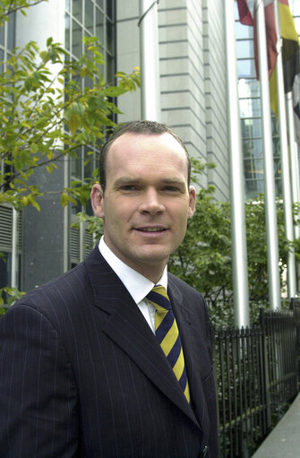 Simon COVENEY at the EP in Brussels.