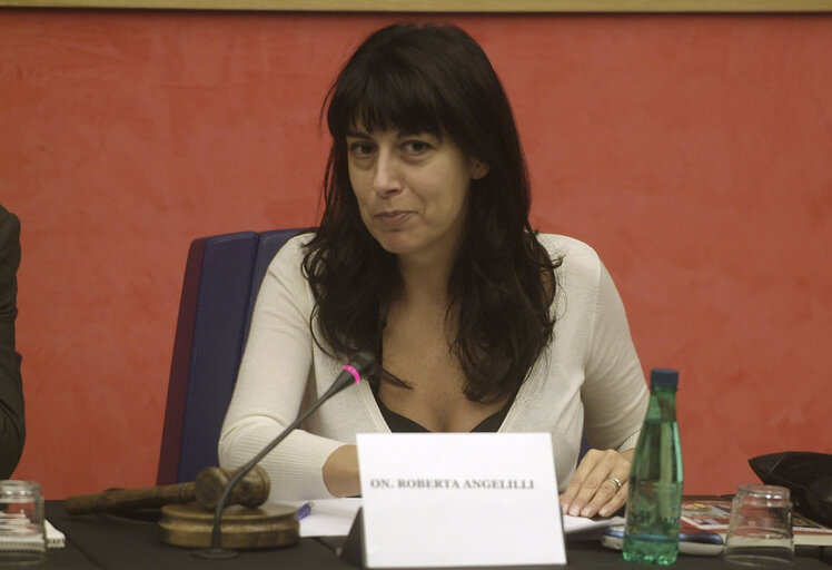 Billede 4: Roberta ANGELILLI in a meeting at the EP in Strasbourg.