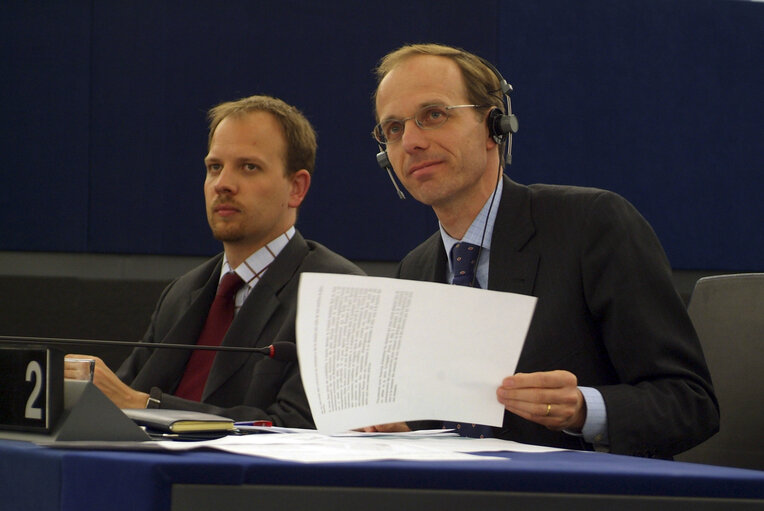 Fotografie 5: The Minister for Budget of Luxemburg at the Plenary Session in Strasbourg.