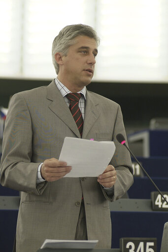 Foto 1: Duarte FREITAS in plenary session in Strasbourg.