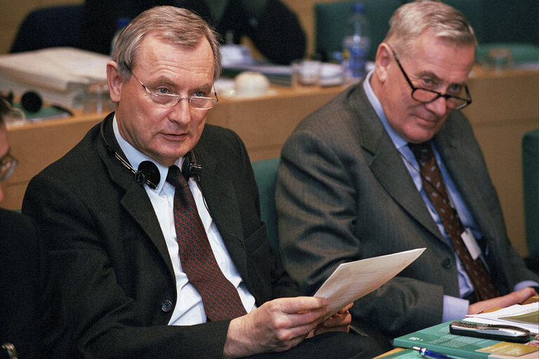 MEP in a meeting at the EP in Brussels