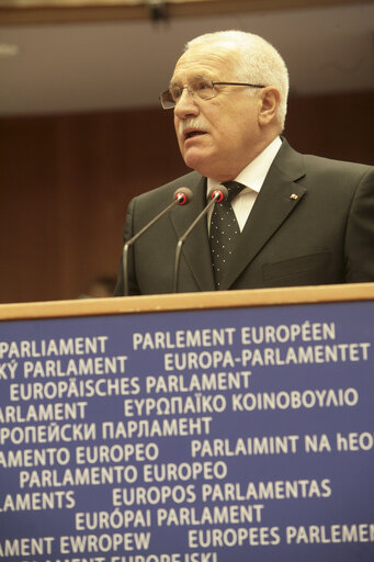 Formal sitting with a statement by the President of the Czech Republic.