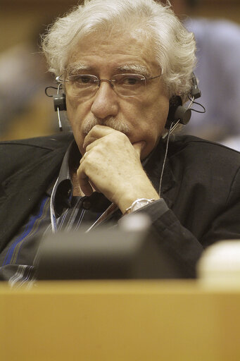 MEP in a meeting at the EP in Brussels