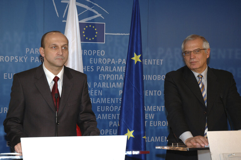 Fotó 10: Press conference following the EP President's meeting with the Prime Minister of Poland.