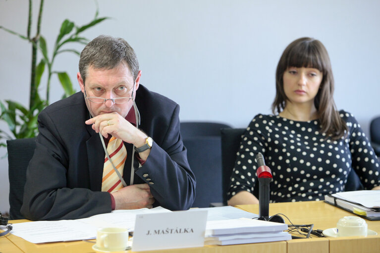 Снимка 9: Czech delegation of the Mandate and Immunity Committee of the Czech Parliament meets with members of JURI Commitee. The Chairman of the Czech Mandate and Immunity Commitee.