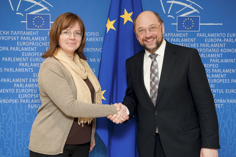 Suriet 1: Martin SCHULZ - EP President meets with Sidonia JEDRZEJEWSKA