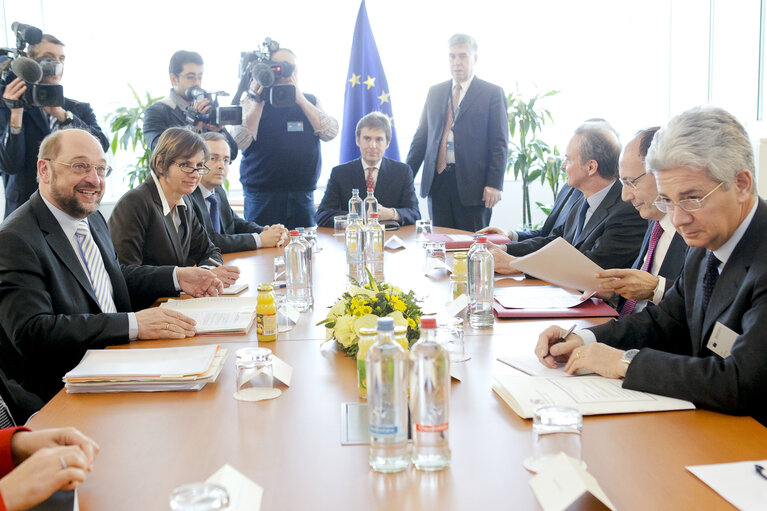 Martin SCHULZ - EP President meets with Renato SCHIFANI - President of the Italian Senate