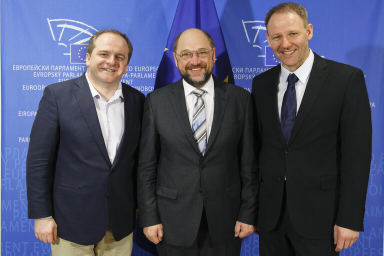 Martin SCHULZ - EP President meets with MEPs Robert KOWAL and Jacek PROTASIEWICZ on Ukraine