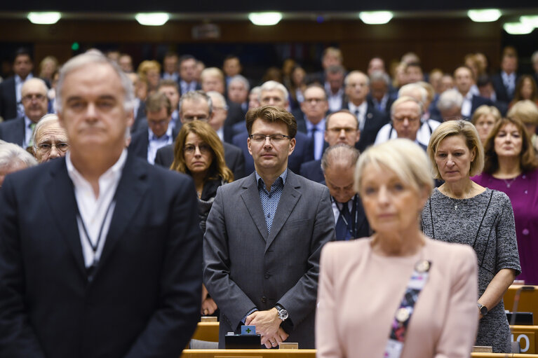 Fotogrāfija 3: Minute of silence for the victims of the recent attacks in Egypt in the European Parliament in Brussels